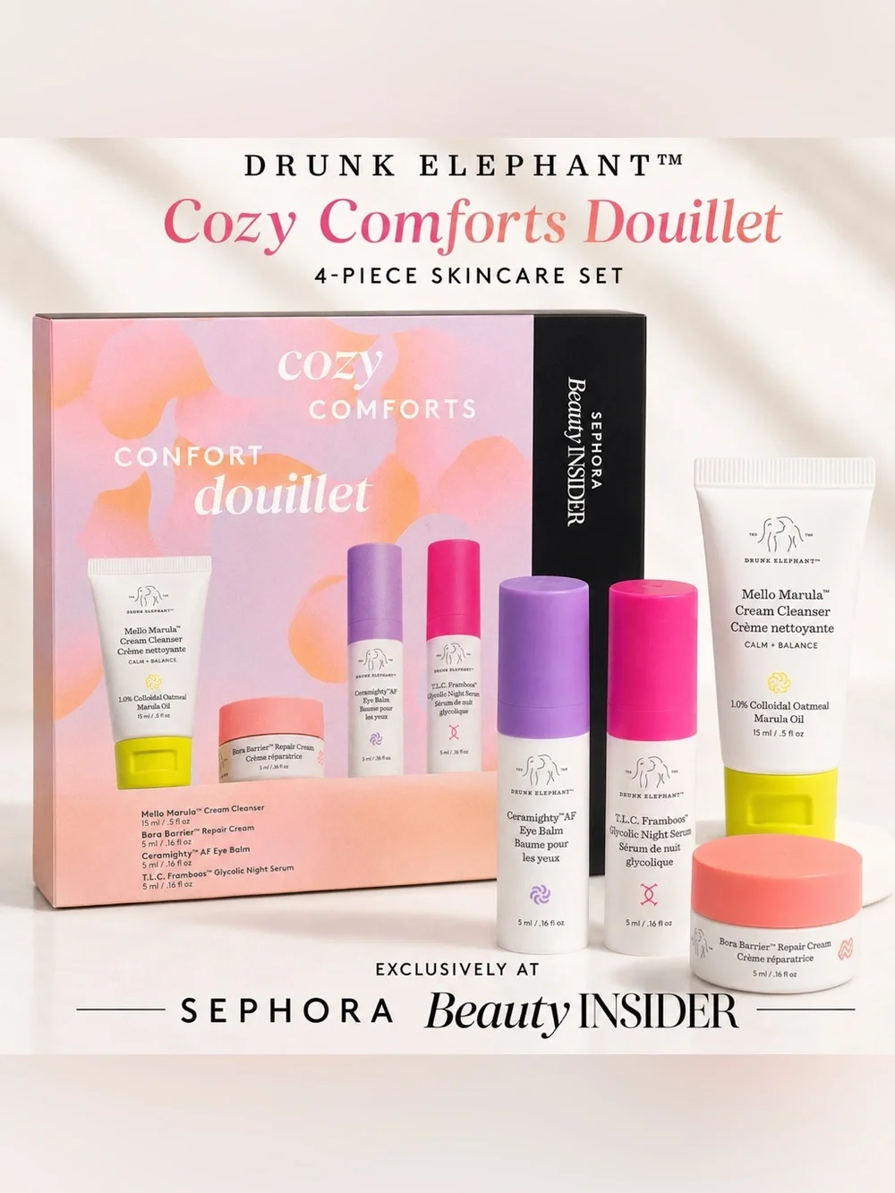 NEW Drunk Elephant Cozy Comforts Beauty Insider Exclusive 4-Piece Set